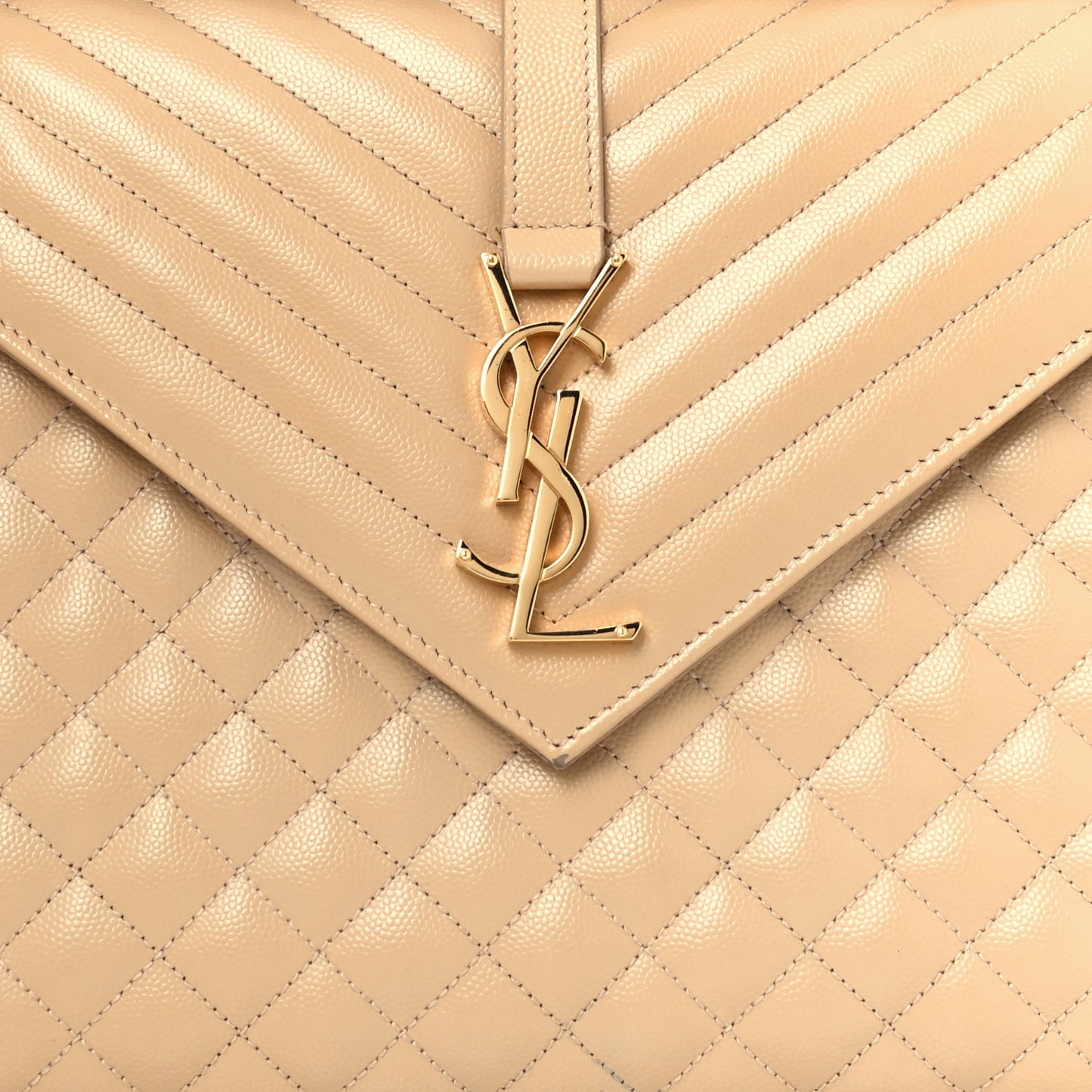 Grain De Poudre Mixed Matelasse Large Triquilt Monogram Satchel Nude Powder