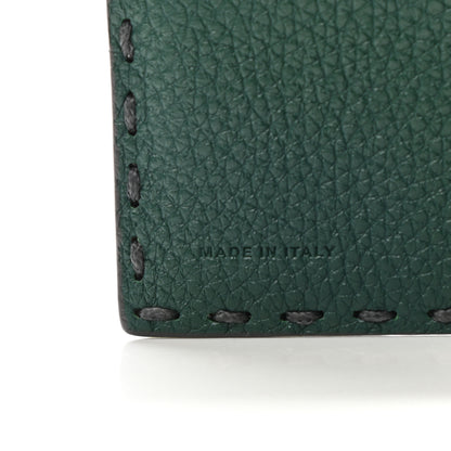 Fendi Cuoio Romano Selleria Metal Stitch Bi-Color Bi-Fold Wallet Asfalto Emerald 7 of 7