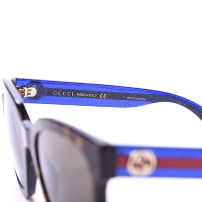 Gucci Square Frame Glitter Sunglasses GG0034SA Tortoise Blue 5 of 7