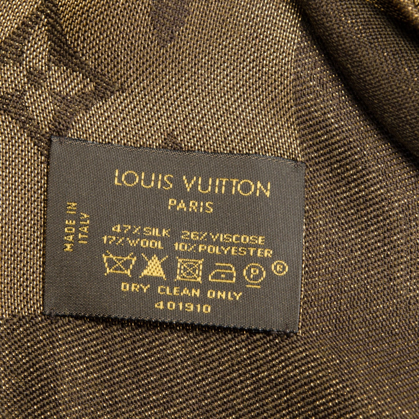 Silk Lurex Wool Monogram Shine Shawl Brown