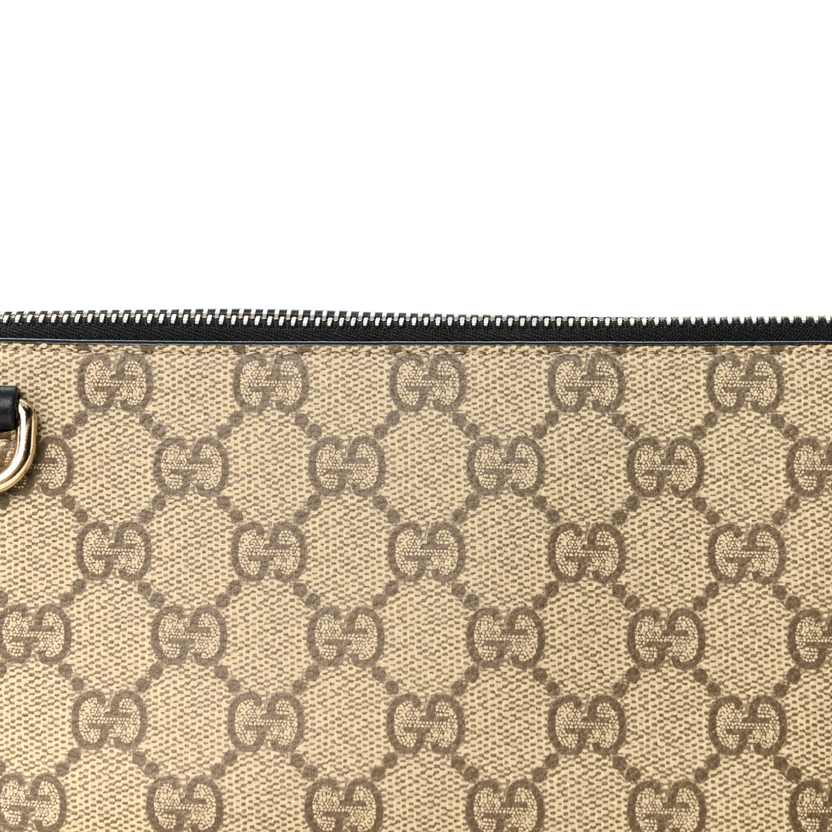 GG Supreme Monogram Emblem Small Shoulder Bag Beige Black