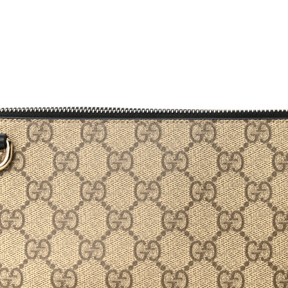 Gucci GG Supreme Monogram Emblem Small Shoulder Bag Beige Black 8 of 10