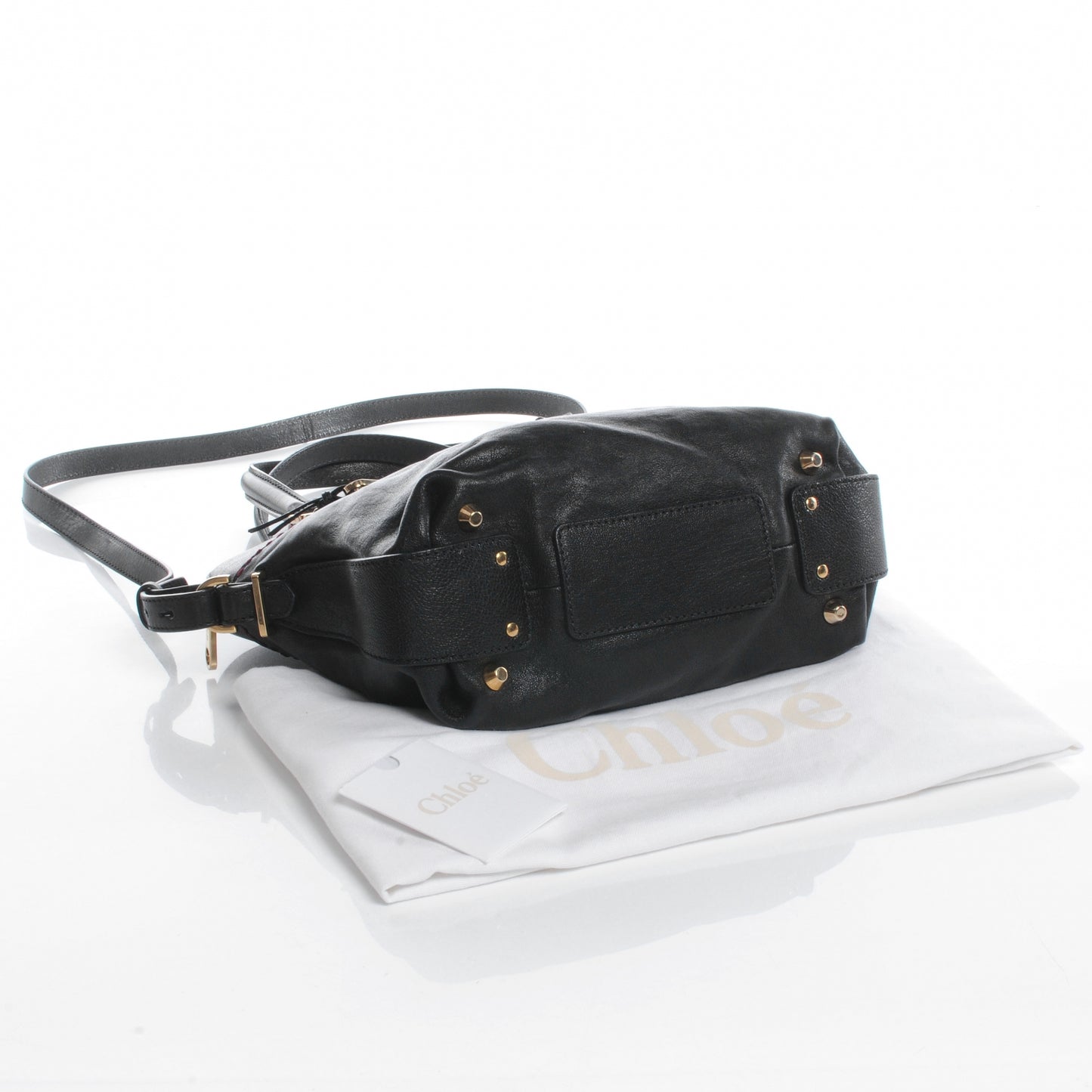 Leather Medium Angie Shoulder Bag Black