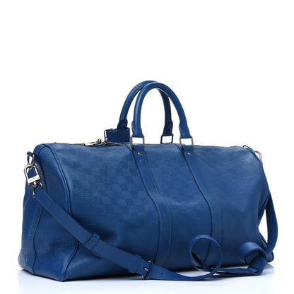 Louis Vuitton Damier Infini Keepall Bandouliere 45 Neptune 2 of 33