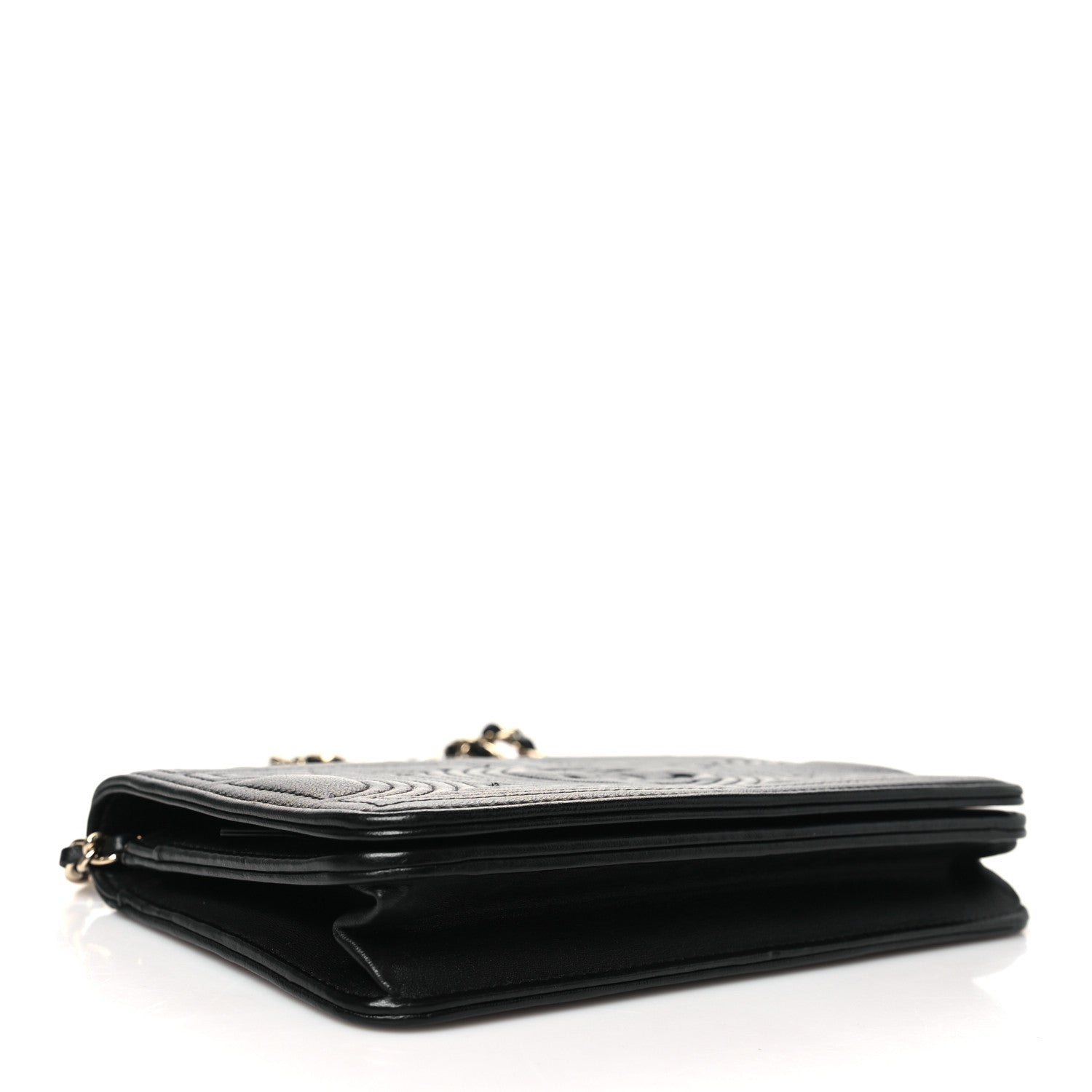 Chanel Lambskin Quilted Korean Garden Wallet On Chain WOC Black 4 of 11