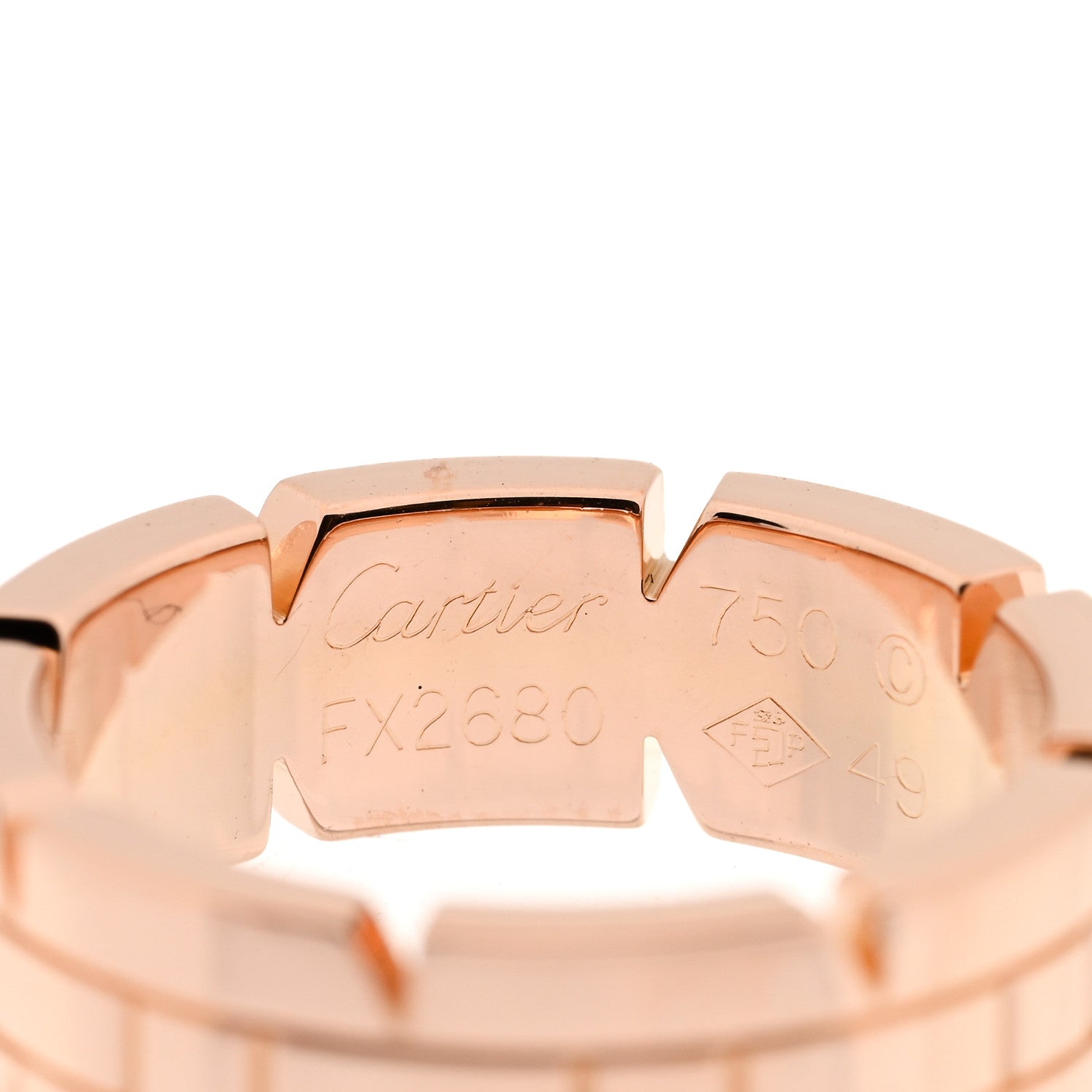 Cartier 18K Pink Gold Tank Francaise Ring 49 5 4 of 4