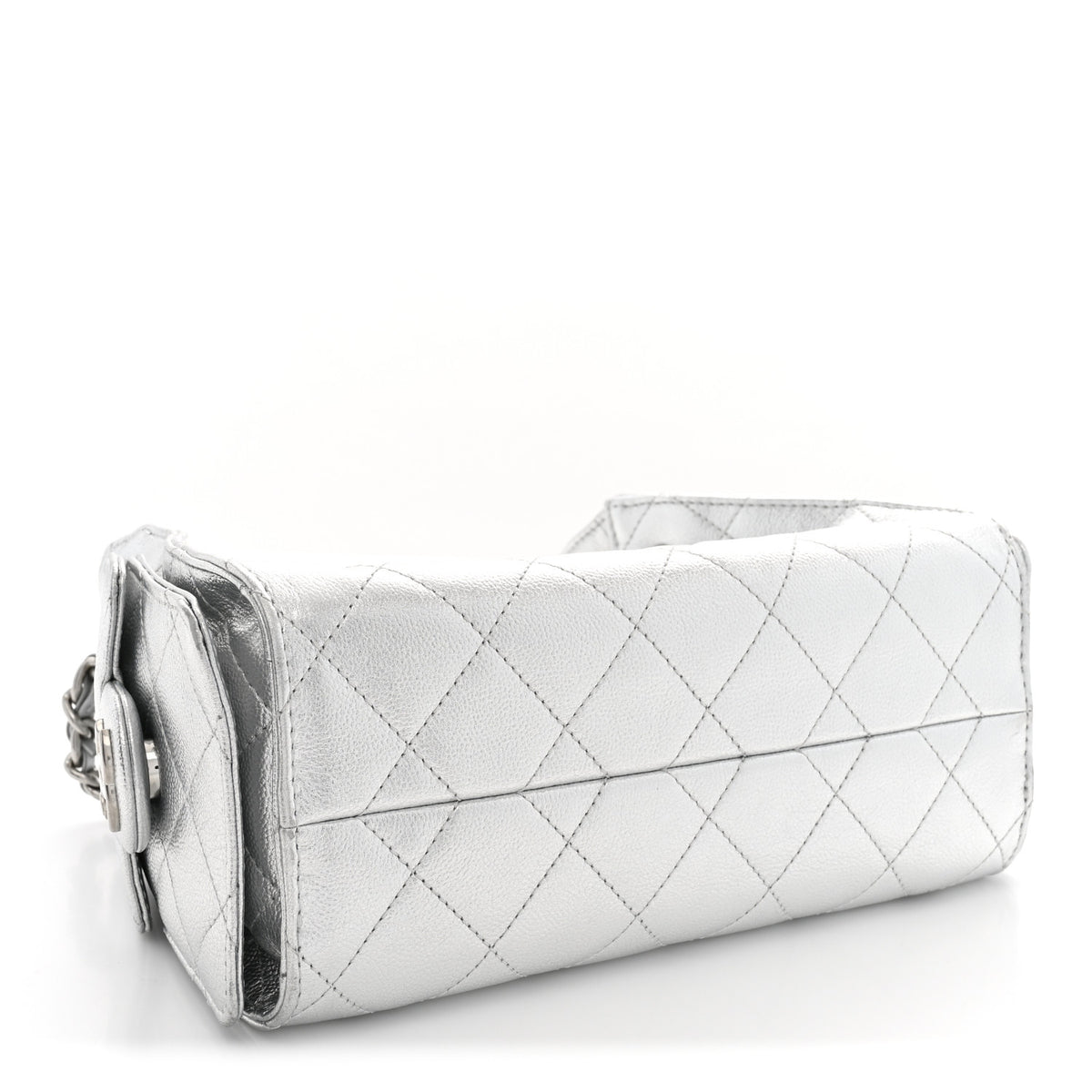 Chanel Metallic Caviar Quilted Mini Chanel 25 Handbag Silver 4 of 11