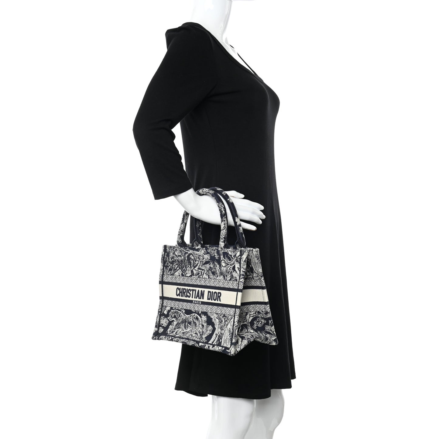 Canvas Embroidered Small Dioriviera Toile De Jouy Book Tote Blue