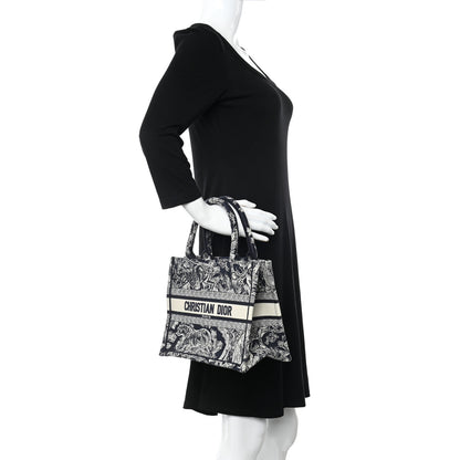 Christian Dior Canvas Embroidered Small Dioriviera Toile De Jouy Book Tote Blue 2 of 12