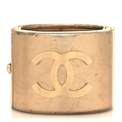 Chanel Metallic Lambskin CC Cuff Gold 1 of 9