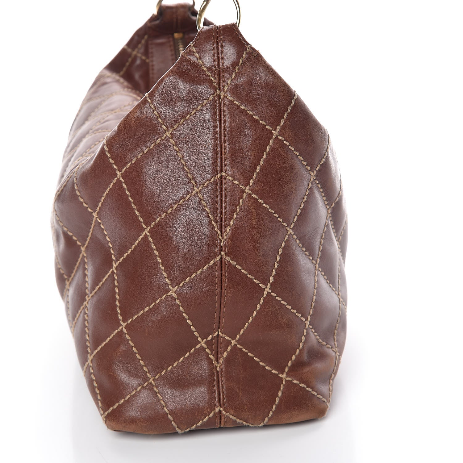 Chanel Calfskin Quilted Surpique Hobo Brown 17 of 21