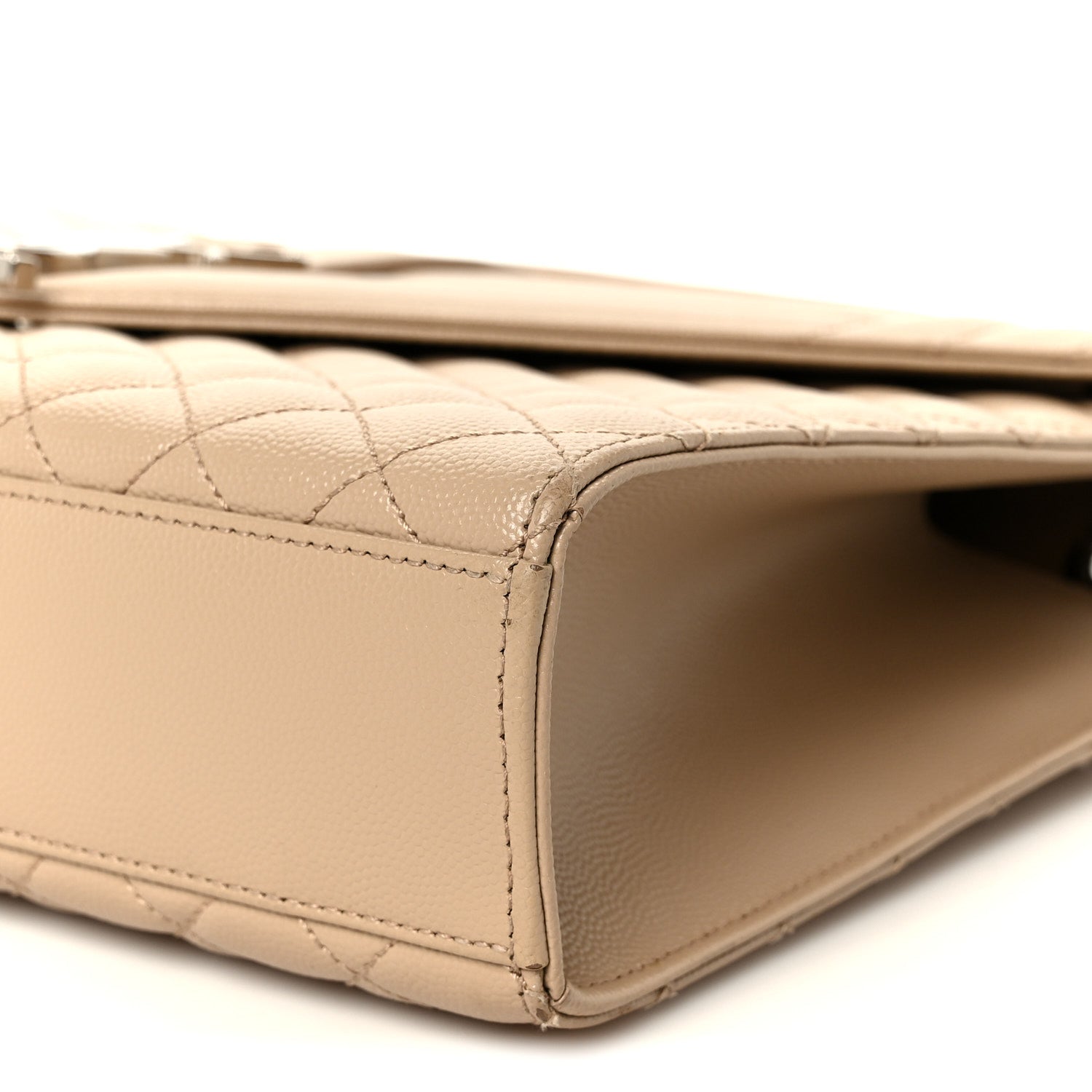 Saint Laurent Grain De Poudre Large Tri-Quilt Monogram Satchel Dark Beige 11 of 11