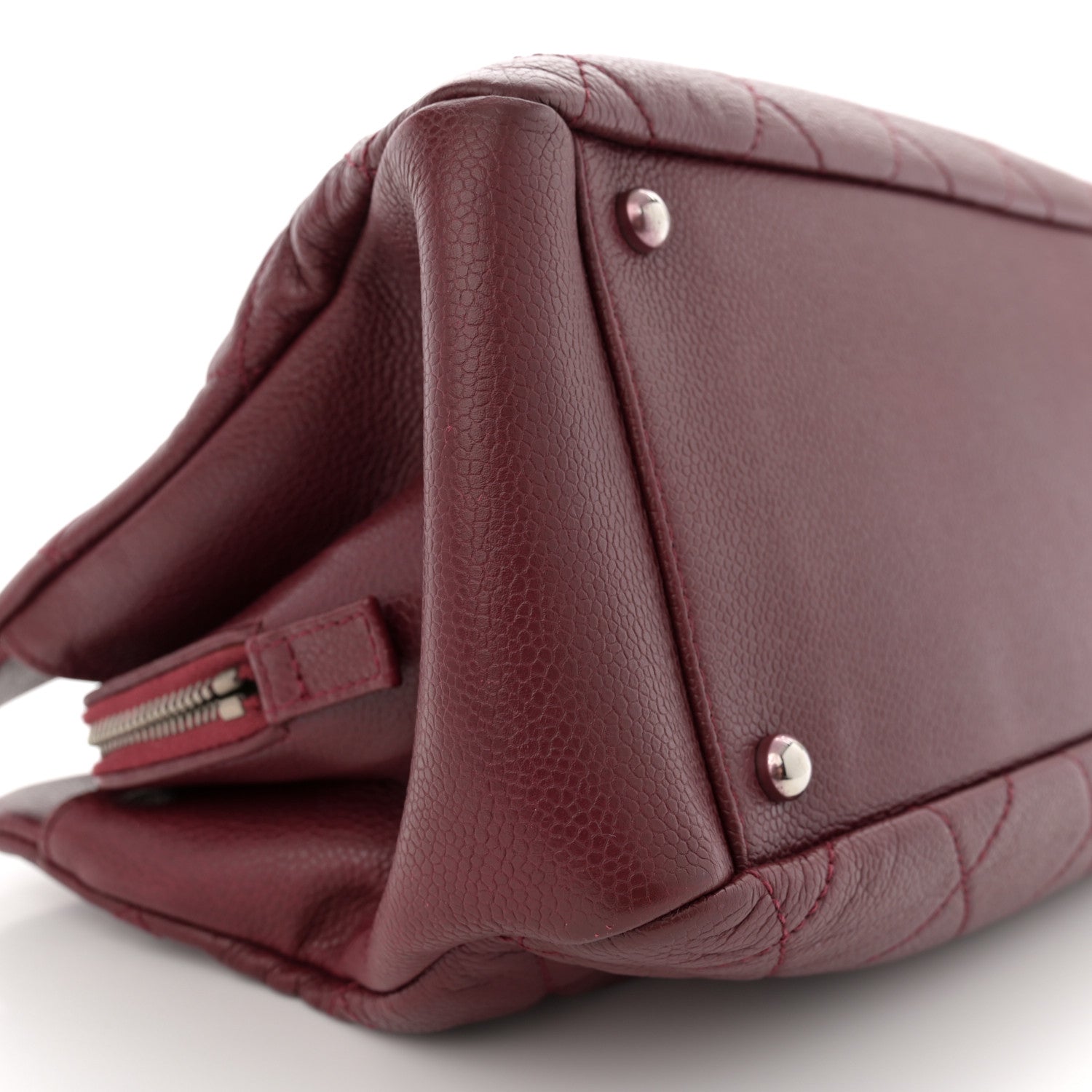 Chanel Caviar Quilted Large Timeless CC Soft Tote Dark Red 10 of 15