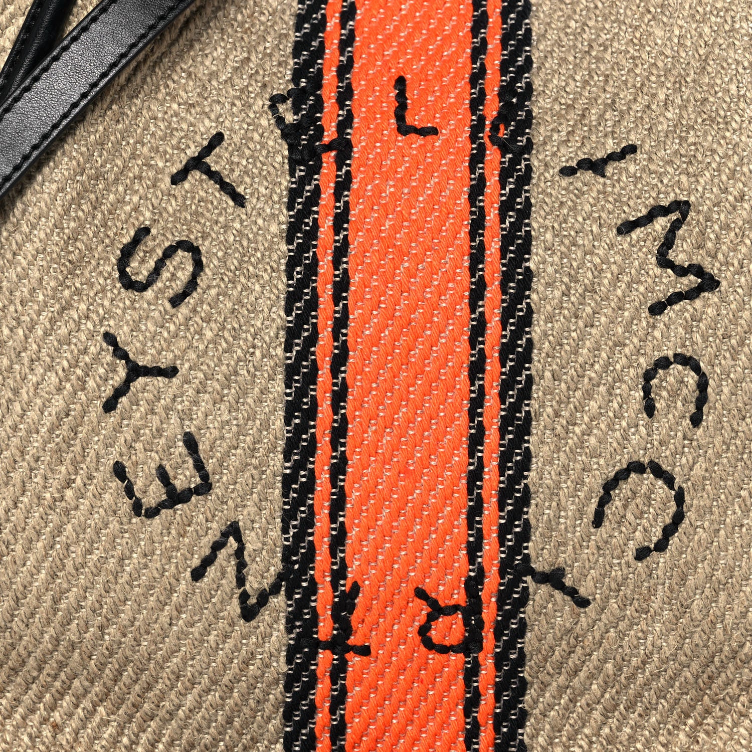 Stella McCartney Linen Striped Mini Logo Crossbody Natural 8 of 12