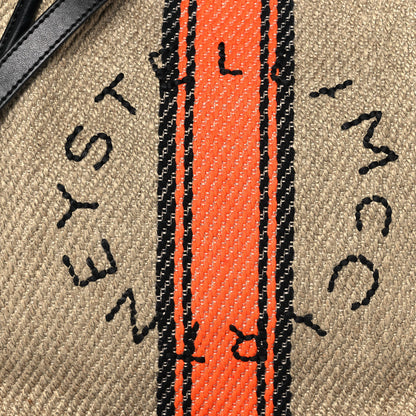 Stella McCartney Linen Striped Mini Logo Crossbody Natural 8 of 12