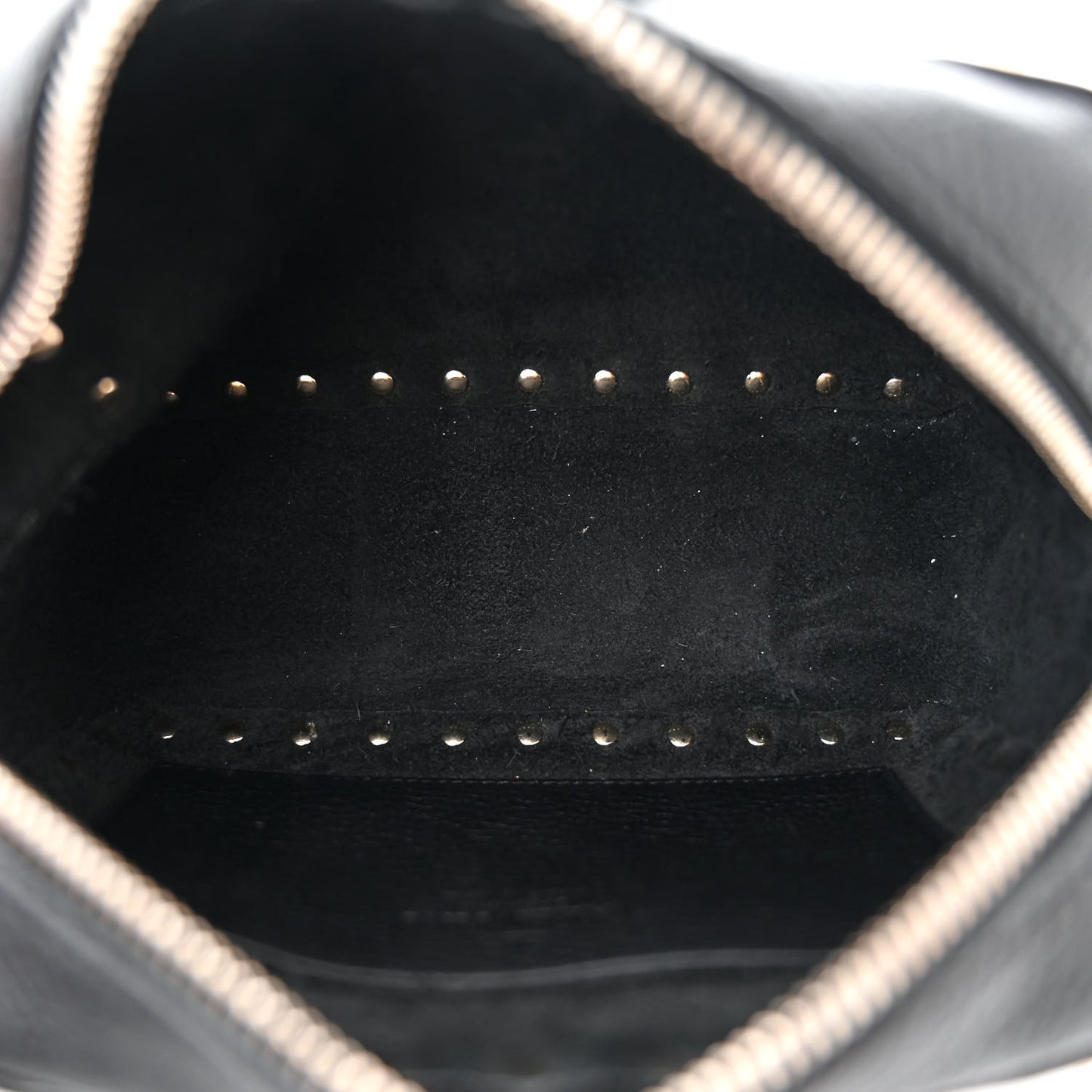 Pebbled Calfskin Rockstud Camera Crossbody Bag Black