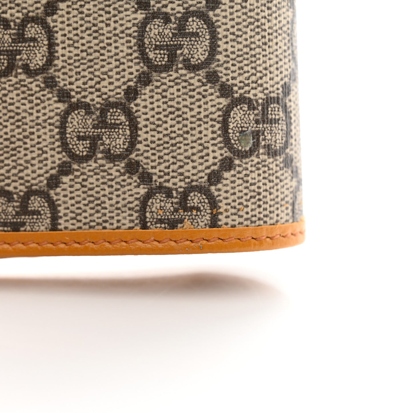 GG Supreme Monogram Textured Calfskin Retro Interlocking G Passport Case Beige Yellow