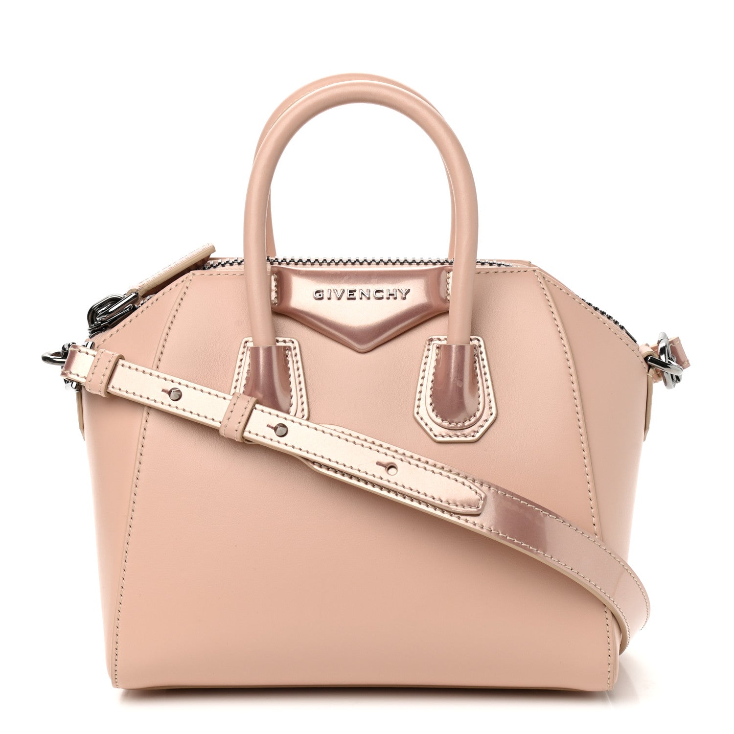 Givenchy Metallic Calfskin Mini Antigona Light Pink 1 of 14