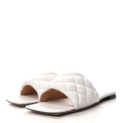 Bottega Veneta Nappa Matelasse Padded Flat Sandals 40 Optic White 3 of 8