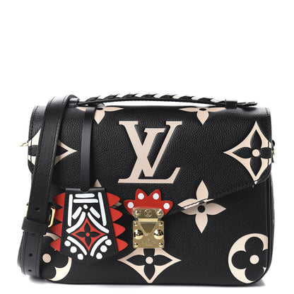 Louis Vuitton Empreinte Monogram Giant Crafty Pochette Metis Black Creme 1 of 8