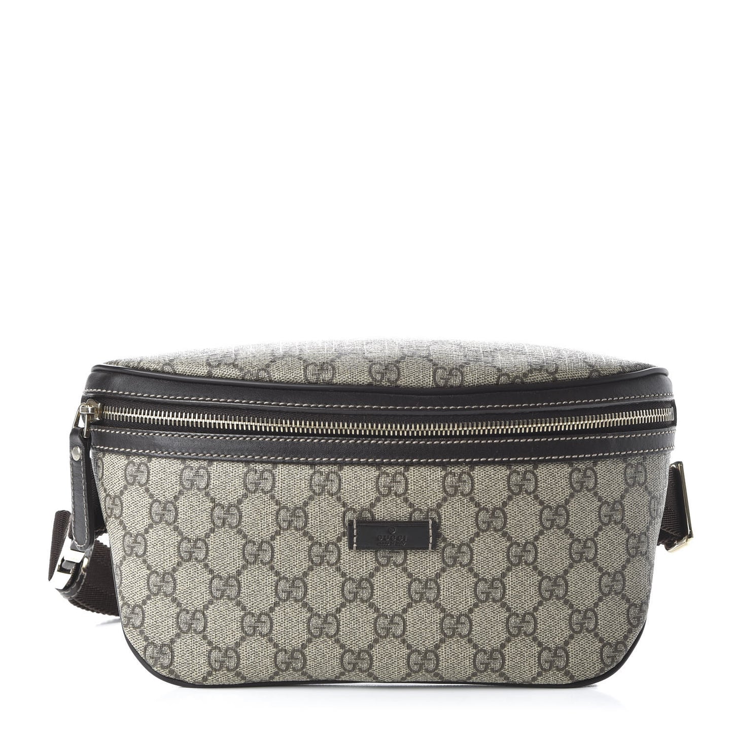 GG Supreme Monogram Belt Bag Dark Brown