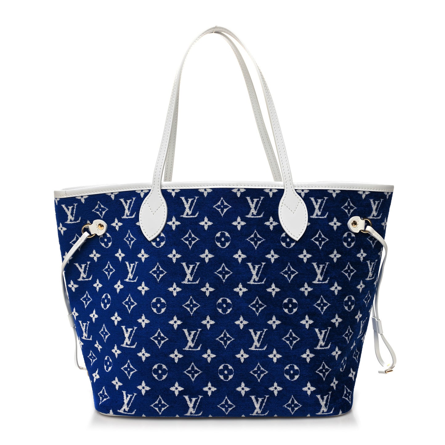 Jacquard Velvet Monogram LV Match Neverfull MM Bleu