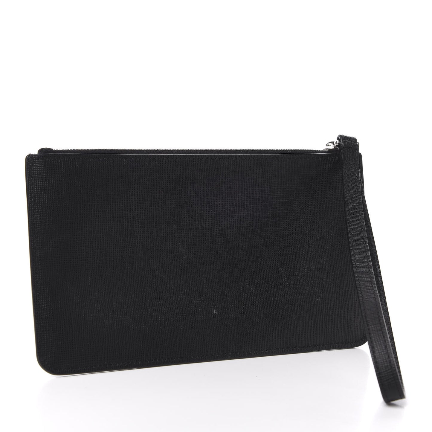 Vitello Elite Mink Fur Studded Karlito Zip Pouch Black