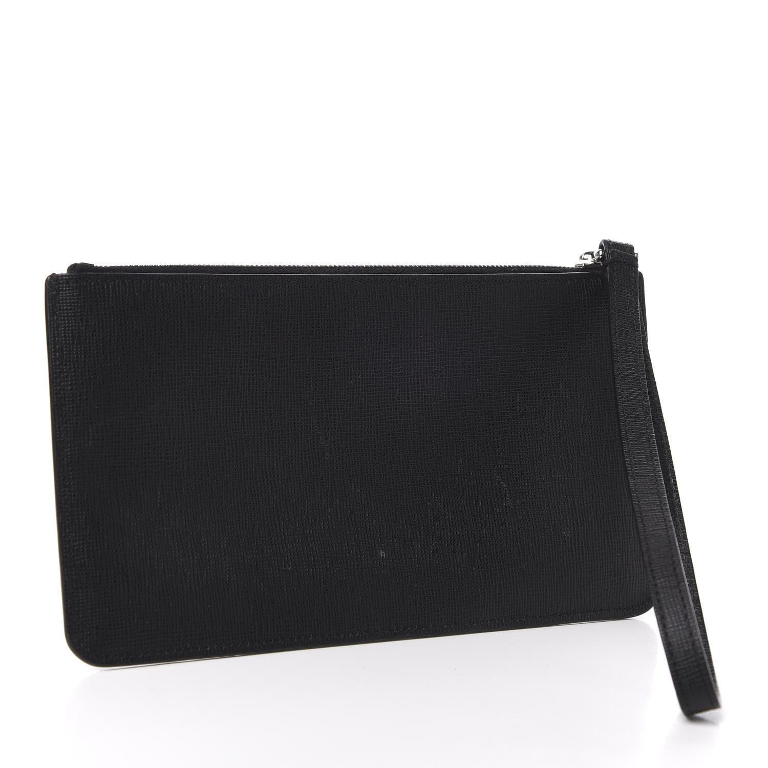 Fendi Vitello Elite Mink Fur Studded Karlito Zip Pouch Black 3 of 7