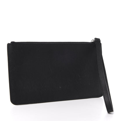 Fendi Vitello Elite Mink Fur Studded Karlito Zip Pouch Black 3 of 7