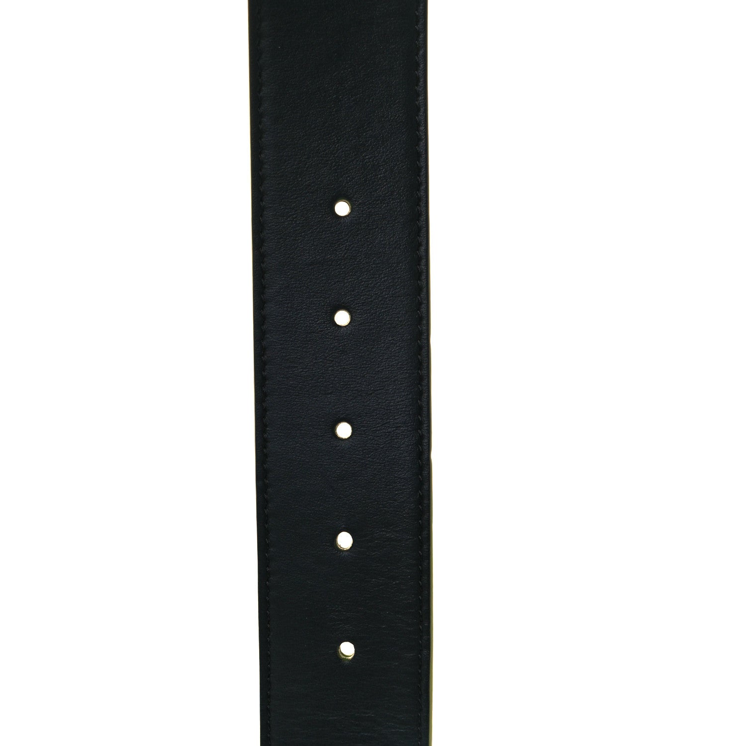 Fendi Vitello Century Elite Enamel FF Buckle Belt 105 42 Black Giallo Fluo 5 of 5