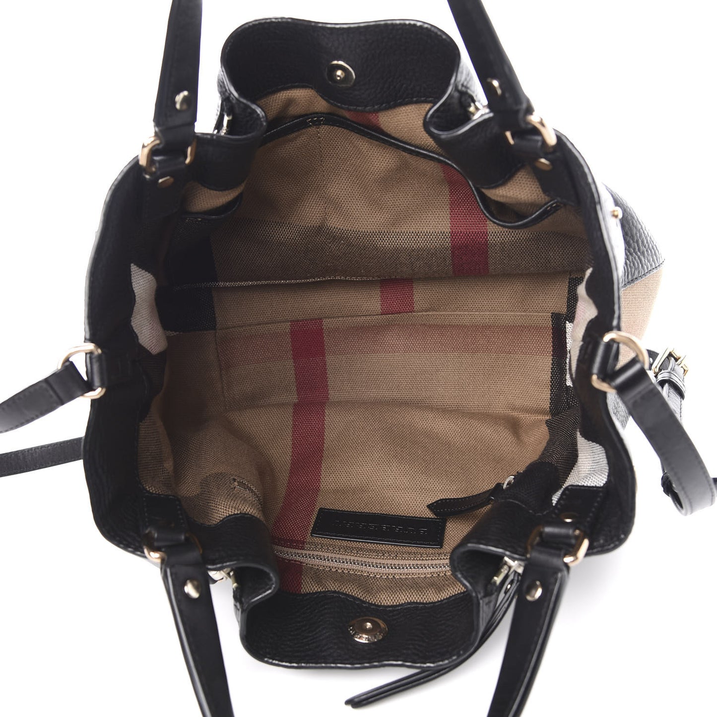 Grainy Calfskin House Check Small Maidstone Black