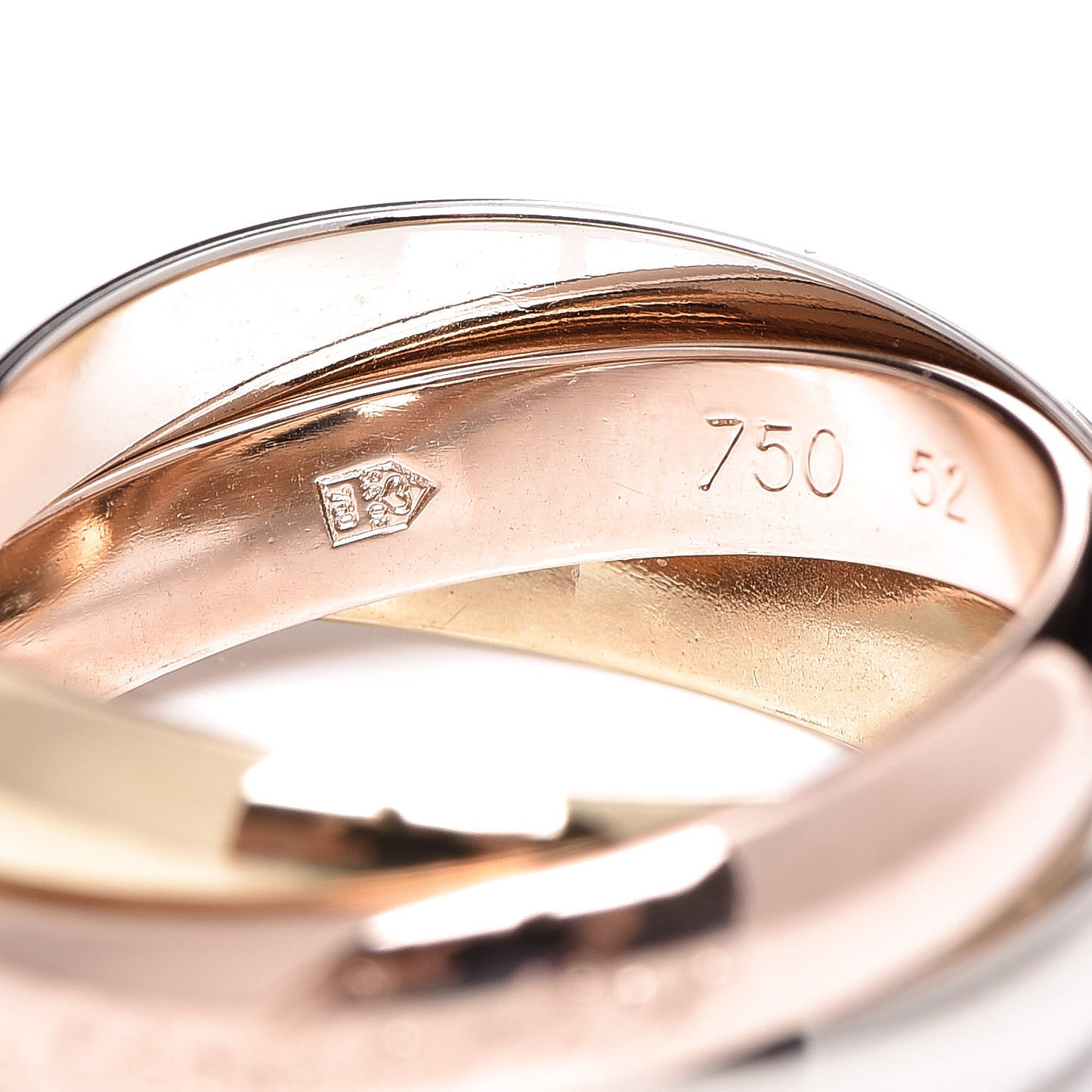 18K Pink Yellow White Gold Classic Les Must De Trinity Ring 52 6