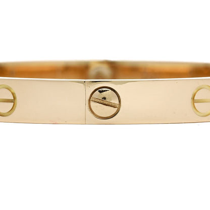 Cartier 18K Yellow Gold 4 Diamond LOVE Bracelet 17 4 of 7
