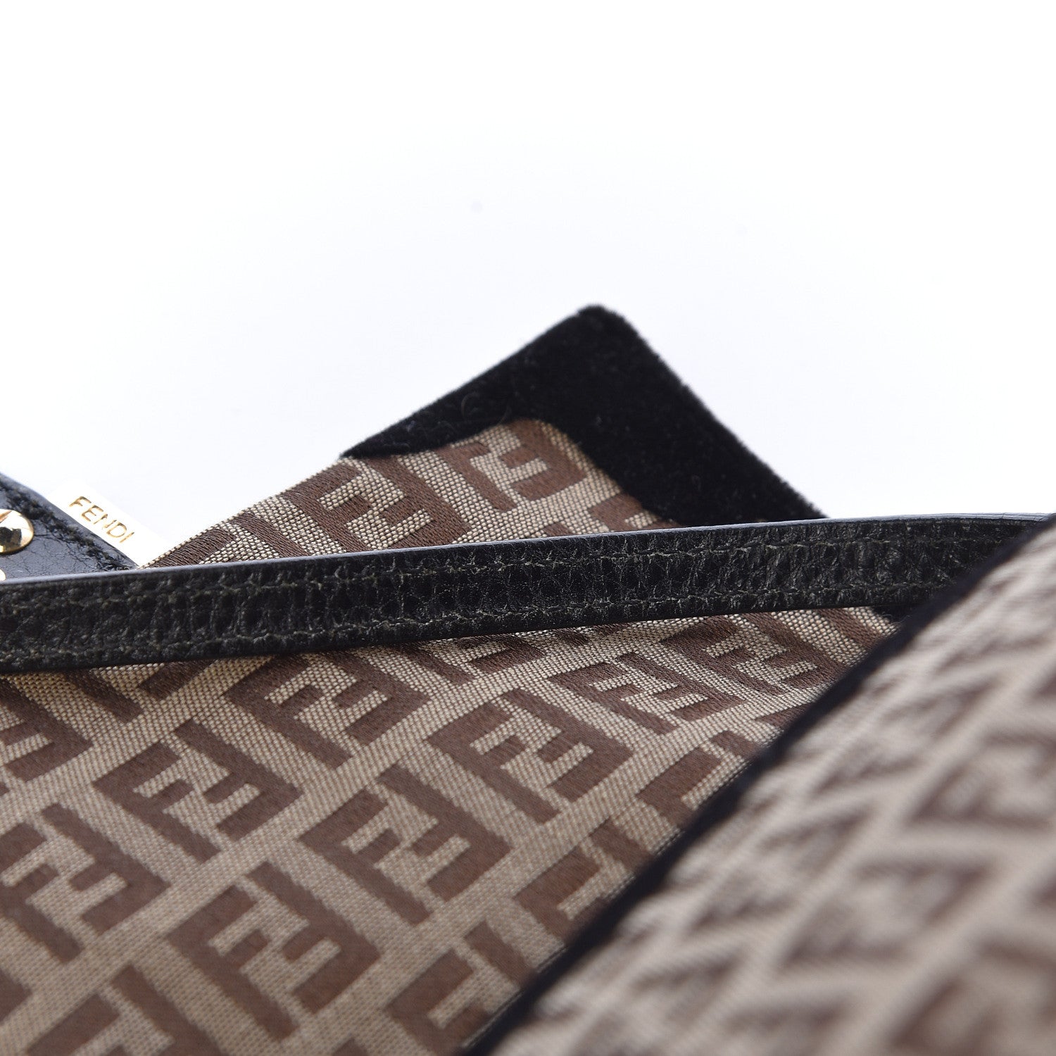 Fendi Zucchino Velvet Vitello Mini Mama Tube Bag Mogano Panna Black 10 of 11
