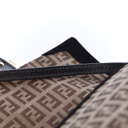 Fendi Zucchino Velvet Vitello Mini Mama Tube Bag Mogano Panna Black 10 of 11