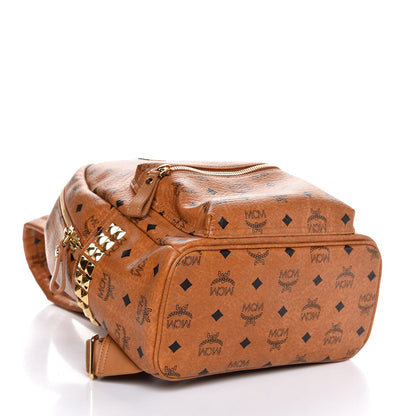 MCM Visetos Small Side Stud Stark Backpack Cognac 4 of 9