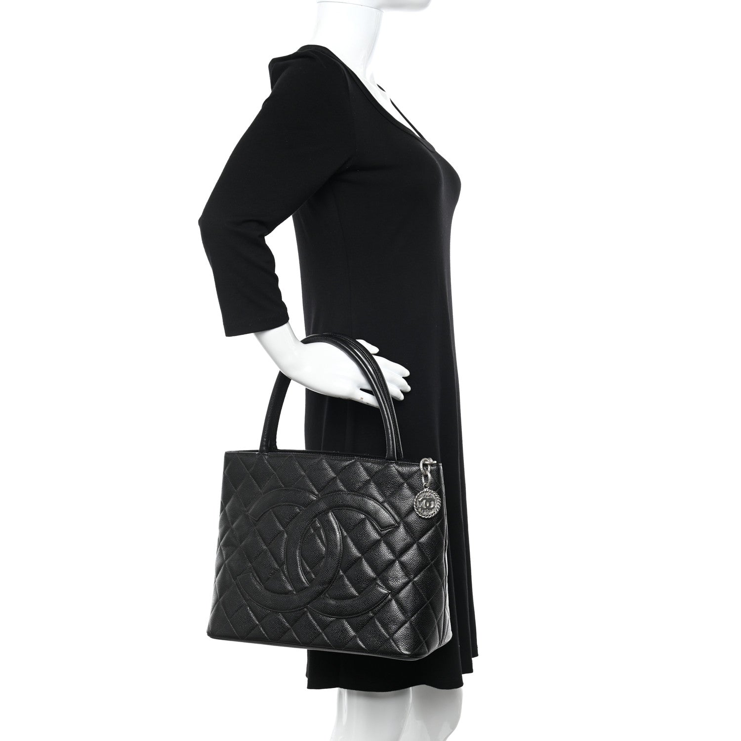 Chanel Caviar Quilted Medallion Tote Black 2 of 13