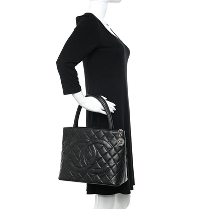 Chanel Caviar Quilted Medallion Tote Black 2 of 13