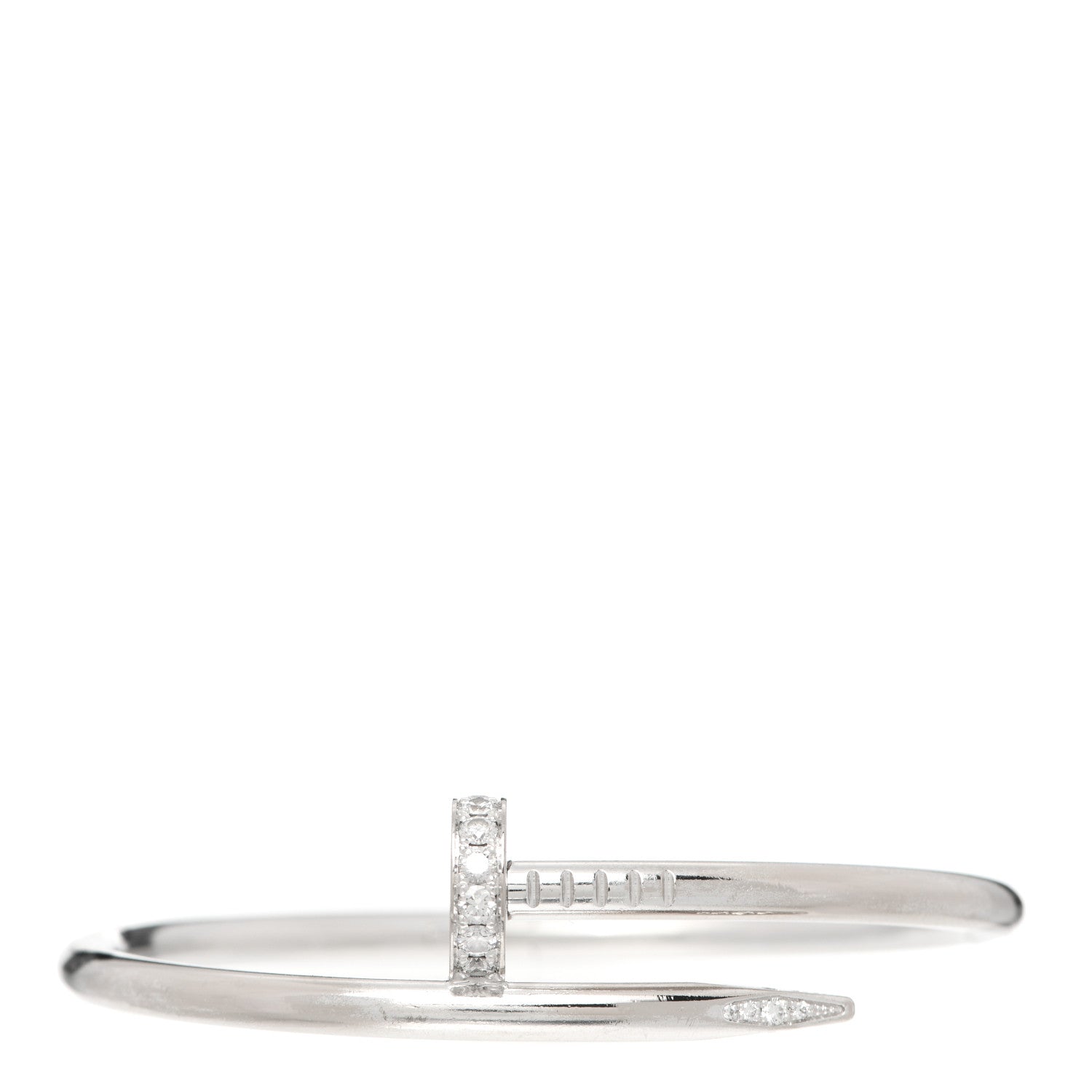 Cartier 18K White Gold Diamond Juste Un Clou Bracelet 16 1 of 6