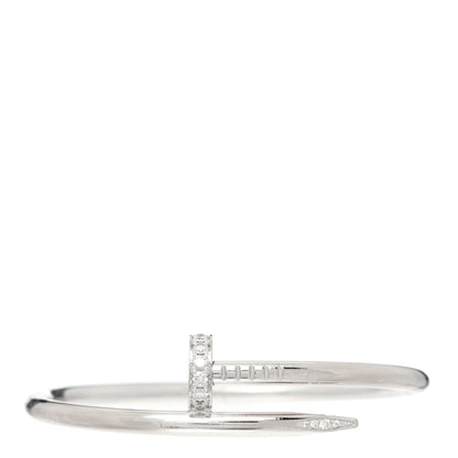 Cartier 18K White Gold Diamond Juste Un Clou Bracelet 16 1 of 6