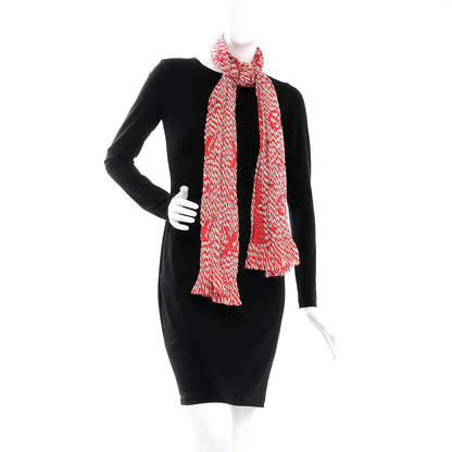 Louis Vuitton Wool Silk Logomania Mix Scarf Coquelicot 2 of 4
