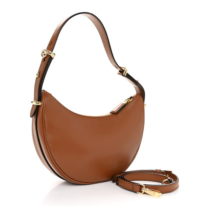 Prada Soft Calfskin Arque Shoulder Bag Cognac 3 of 10