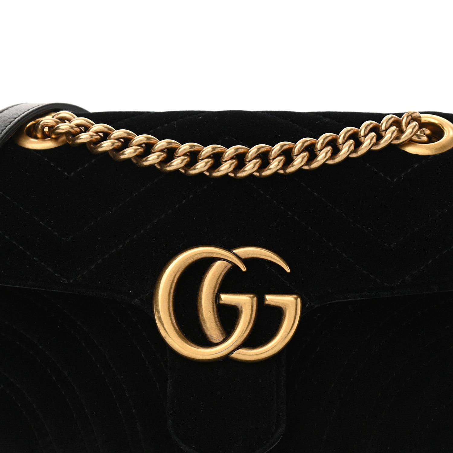 Gucci Velvet Matelasse Mini GG Marmont Shoulder Bag Black 8 of 9
