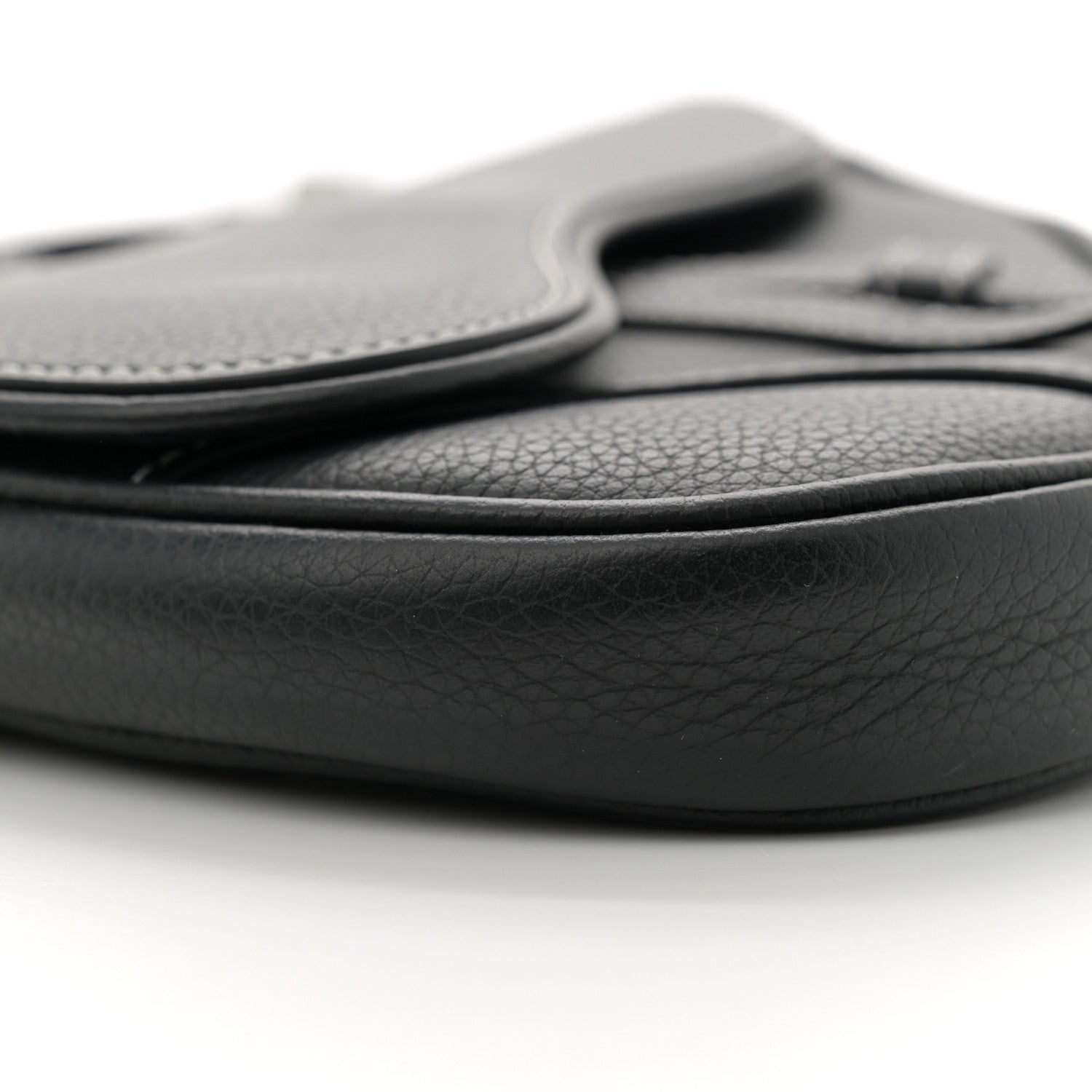 Christian Dior Grained Calfskin Mens Mini Saddle Bag Black 9 of 11