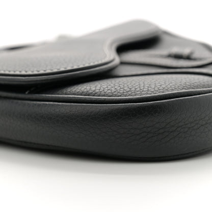 Christian Dior Grained Calfskin Mens Mini Saddle Bag Black 9 of 11
