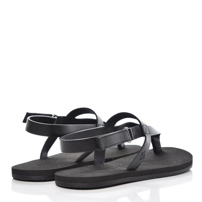 Hermes Calfskin Rubber Tahiti Sandals 39 Black 4 of 10