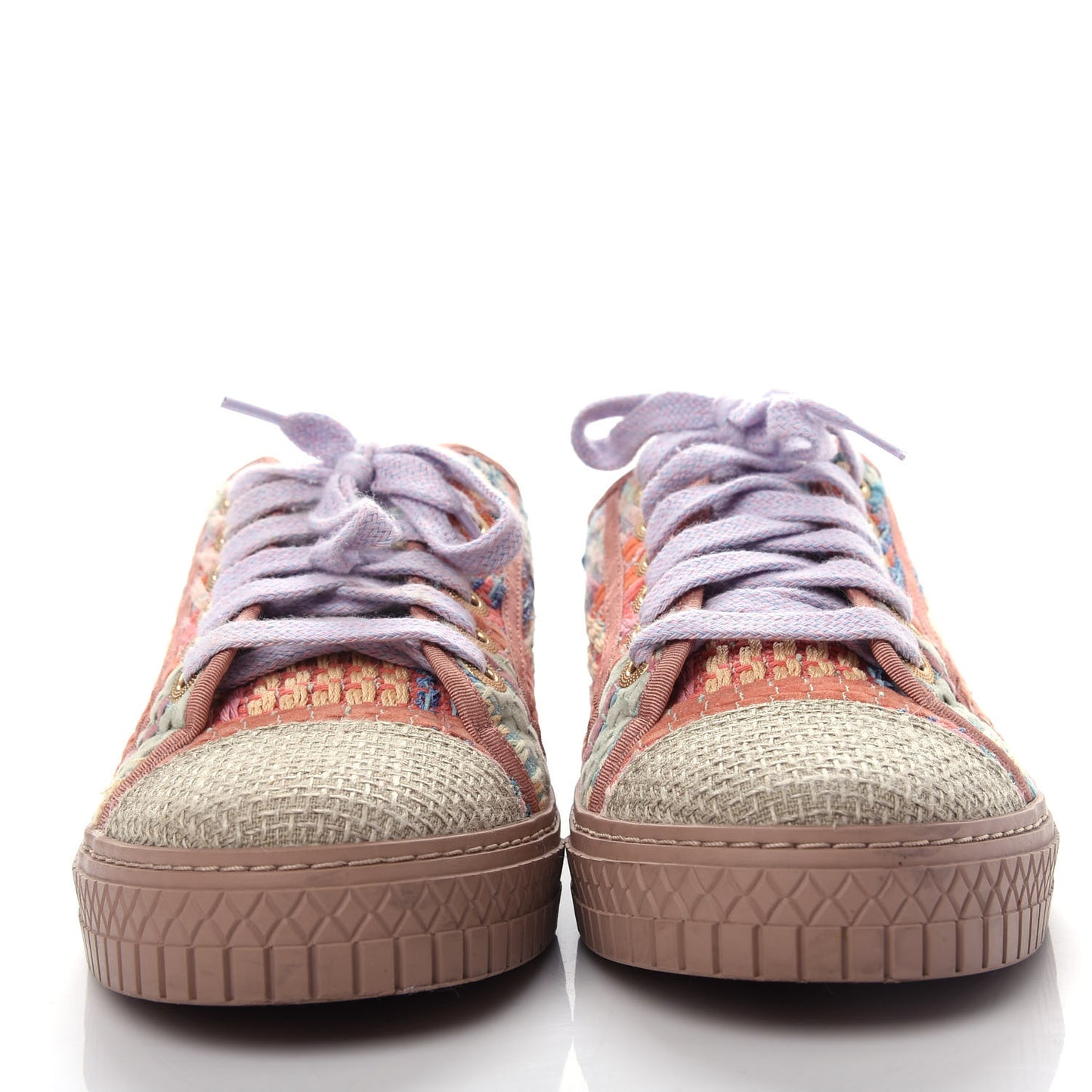 Tweed Low Top Sneakers 36 Multicolor Beige