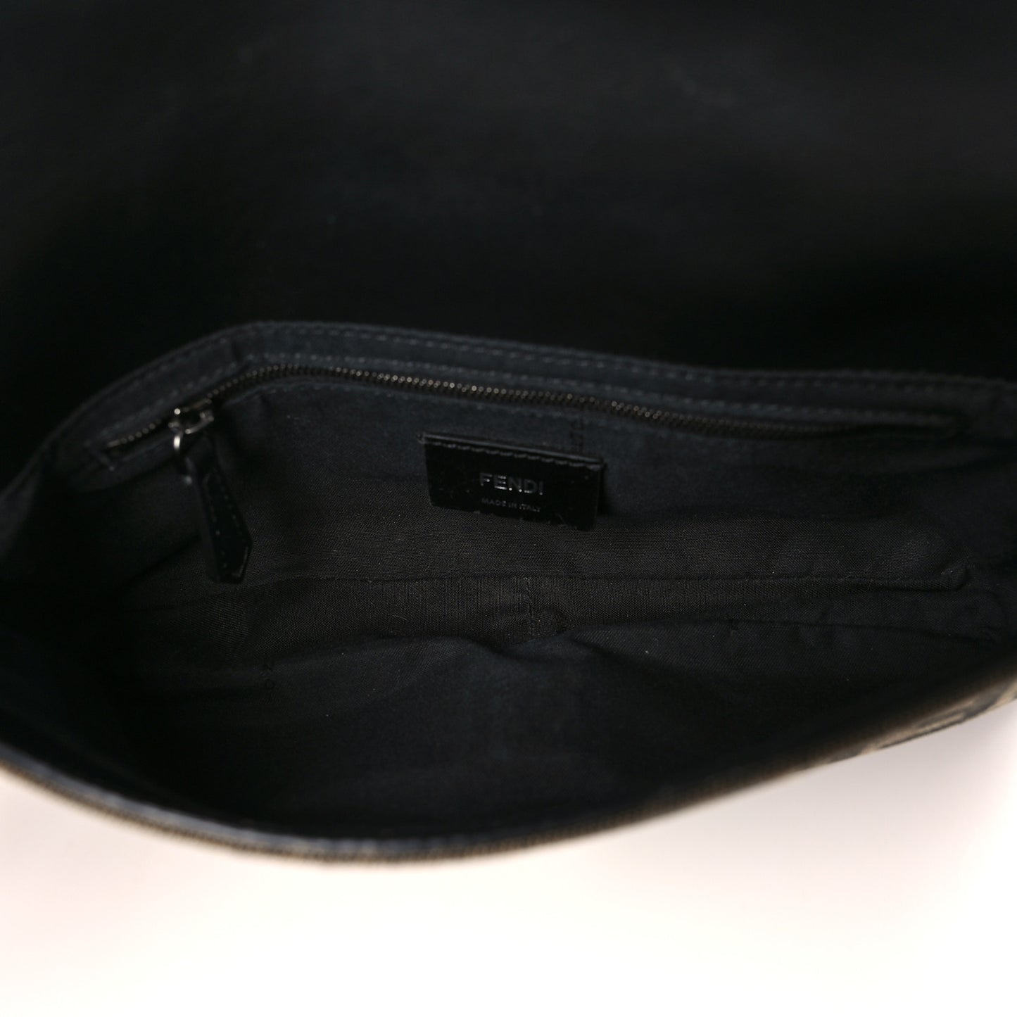 Recycled Fabric Jacquard Cotton Canvas Vitello Grace FF 1974 Belt Baguette Bag Tobacco Moro Black Beige