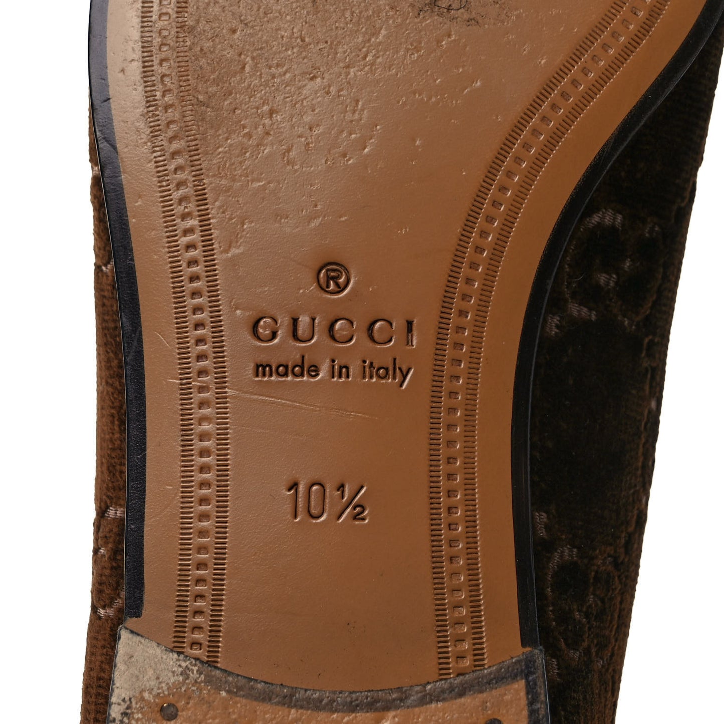 Velvet GG Monogram Horsebit Mens Jordaan Loafers 10.5 Brown Beige