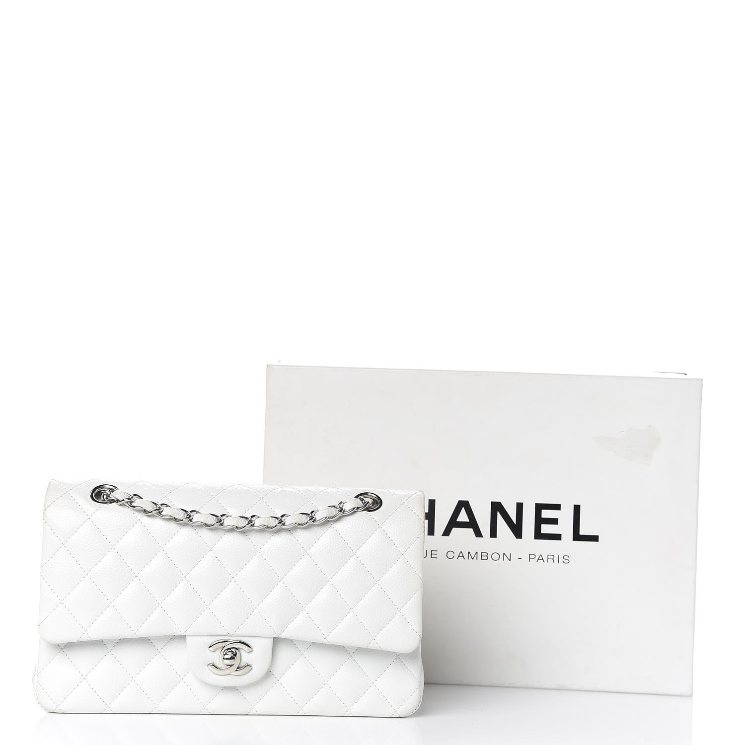 Chanel Caviar Quilted Medium Double Flap White 19 of 19